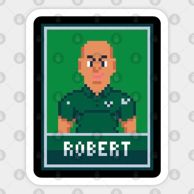 Robert saleh 8bit Sticker by Roti Kodok Art